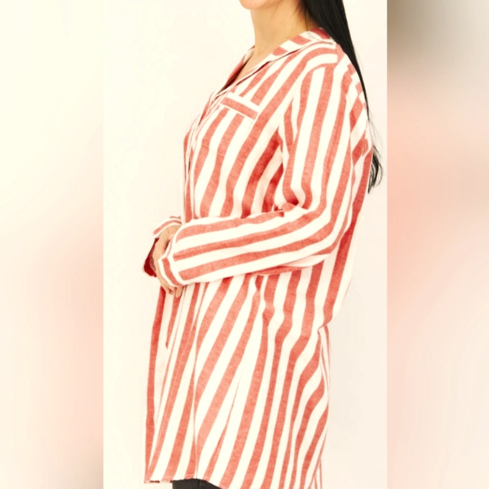 Stars Above Striped Flannel Cotton Sleep Dress #New